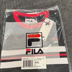 Fila Black, Gray, and Red Crewneck Tee